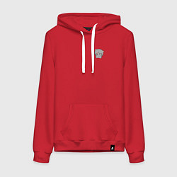Толстовка-худи хлопковая женская Серый милый котик для пары, цвет: красный