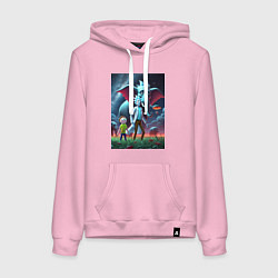 Толстовка-худи хлопковая женская Слон похожий на Рика Санчеса - прикол, цвет: светло-розовый