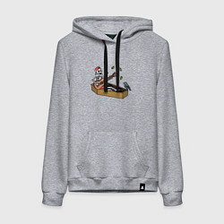 Толстовка-худи хлопковая женская Песни из гроба, цвет: меланж