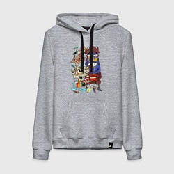 Толстовка-худи хлопковая женская Flapjack - rainbow, цвет: меланж