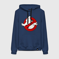 Толстовка-худи хлопковая женская Ghostbusters - logo, цвет: тёмно-синий
