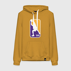 Толстовка-худи хлопковая женская Shaq attack, цвет: горчичный