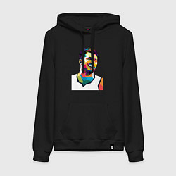 Толстовка-худи хлопковая женская Luka smile, цвет: черный