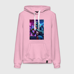 Толстовка-худи хлопковая женская Крутой волчара - киберспорт, цвет: светло-розовый