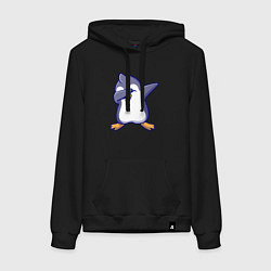 Толстовка-худи хлопковая женская Dab penguin, цвет: черный