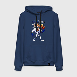 Толстовка-худи хлопковая женская Sega Jim, цвет: тёмно-синий