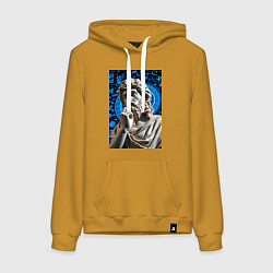 Толстовка-худи хлопковая женская Античность и математика, цвет: горчичный