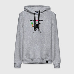 Толстовка-худи хлопковая женская Love vegan, цвет: меланж