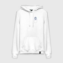 Толстовка-худи хлопковая женская Wolf Chan in pocket, цвет: белый