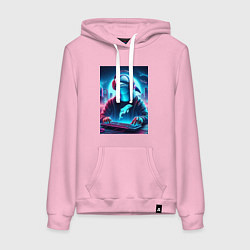 Толстовка-худи хлопковая женская Dolphin is esports player - ai art fantasy, цвет: светло-розовый