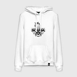 Толстовка-худи хлопковая женская Scania V8, цвет: белый