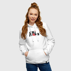 Толстовка-худи хлопковая женская USA - California, цвет: белый — фото 2