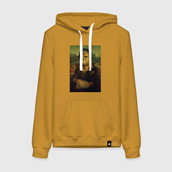 Толстовка-худи хлопковая женская Чубакка - Мона Лиза, цвет: горчичный