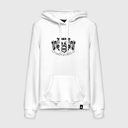 Толстовка-худи хлопковая женская Вольво и викинги, цвет: белый