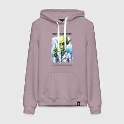 Толстовка-худи хлопковая женская Зондирование от инопланетянина, цвет: сиреневый