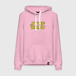 Толстовка-худи хлопковая женская Stop wars - star wars, цвет: светло-розовый