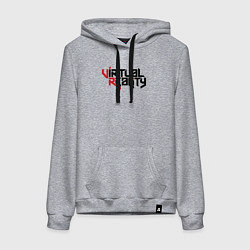 Толстовка-худи хлопковая женская Виртуальная реальность, цвет: меланж