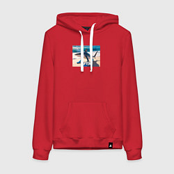 Толстовка-худи хлопковая женская Тралалеро Тралала Артём, цвет: красный