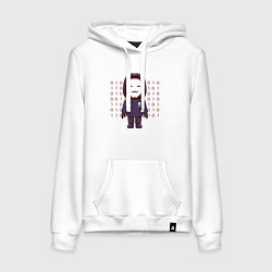 Толстовка-худи хлопковая женская Anonymous gamer, цвет: белый