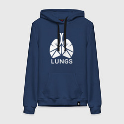 Толстовка-худи хлопковая женская Легкие сигментарно, цвет: тёмно-синий