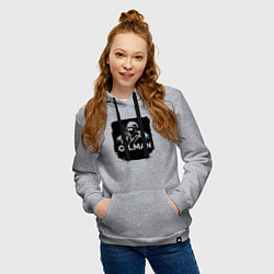 Толстовка-худи хлопковая женская Нефтяник, цвет: меланж — фото 2