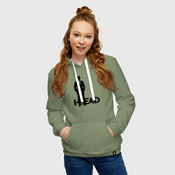 Толстовка-худи хлопковая женская Руководитель в деловом костюме, цвет: авокадо — фото 2