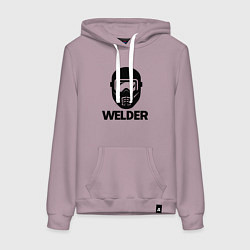 Толстовка-худи хлопковая женская Маска сварщика, цвет: сиреневый