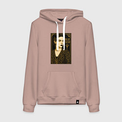 Толстовка-худи хлопковая женская Билли Айлиш в стиле великого Гэтсби, цвет: пыльно-розовый