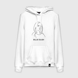 Толстовка-худи хлопковая женская Билли Айлиш из линий, цвет: белый