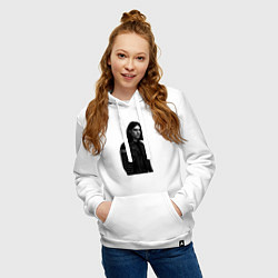 Толстовка-худи хлопковая женская Bones в образе рок звезды, цвет: белый — фото 2