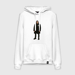 Толстовка-худи хлопковая женская Bones во весь рост, цвет: белый