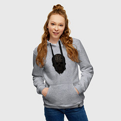 Толстовка-худи хлопковая женская Череп Bones, цвет: меланж — фото 2