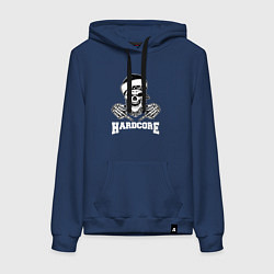 Толстовка-худи хлопковая женская Hardcore skeletor, цвет: тёмно-синий