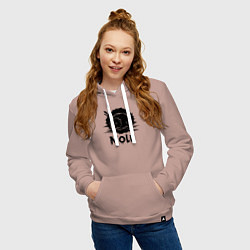 Толстовка-худи хлопковая женская Крот в круге, цвет: пыльно-розовый — фото 2