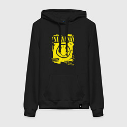 Толстовка-худи хлопковая женская Nirvana 1987, цвет: черный