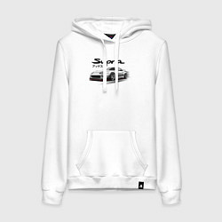Толстовка-худи хлопковая женская Toyota Supra A80, цвет: белый
