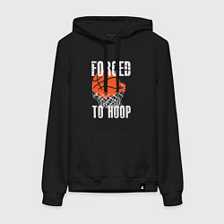 Толстовка-худи хлопковая женская Forced to hoop, цвет: черный