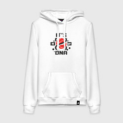 Толстовка-худи хлопковая женская ДНК и баскетбол, цвет: белый
