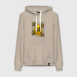 Толстовка-худи хлопковая женская Wu-tang clan пчелки, цвет: миндальный