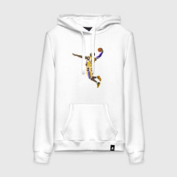 Толстовка-худи хлопковая женская Kobe Bryant dunker, цвет: белый