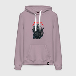 Толстовка-худи хлопковая женская Metallica волки, цвет: сиреневый