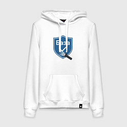 Толстовка-худи хлопковая женская База подсвеченное слово, цвет: белый