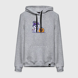 Толстовка-худи хлопковая женская Cat pumpkin, цвет: меланж