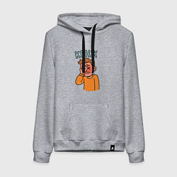 Толстовка-худи хлопковая женская Крнж - парень кринжует, цвет: меланж