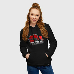 Толстовка-худи хлопковая женская Honda Civic Type R, цвет: черный — фото 2