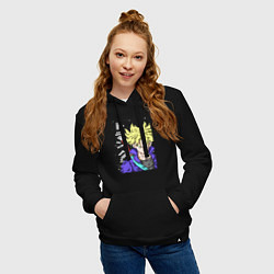 Толстовка-худи хлопковая женская Драконий жемчуг Транкс из будущего, цвет: черный — фото 2