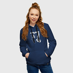Толстовка-худи хлопковая женская The Cure group, цвет: тёмно-синий — фото 2