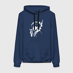 Толстовка-худи хлопковая женская Вейпер аниме, цвет: тёмно-синий