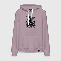 Толстовка-худи хлопковая женская Ниндзя в прыжке, цвет: сиреневый
