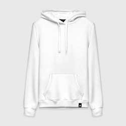 Толстовка-худи хлопковая женская Чёрный лис с золотым отливом: взгляд сквозь грани, цвет: белый